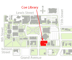 Coe location map.