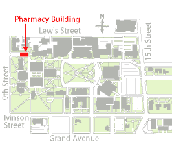 Pharmacy Building location map.