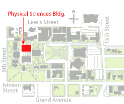Physical Sciences Building location map.