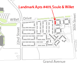 Willet Drive location map.