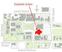 Student Union location map.